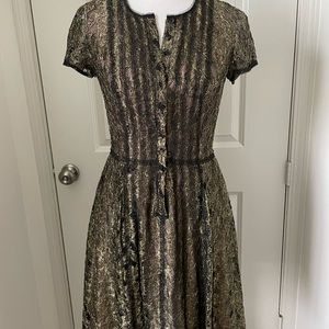ONLY WORN ONCE! Gorgeous and authentic BCBGMAXAZRIA black and gold dress.